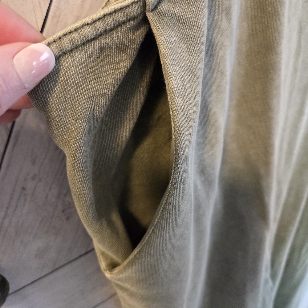 Mittoshop Mineral Wash Olive Wide-Leg Overalls - Picture 7 of 9